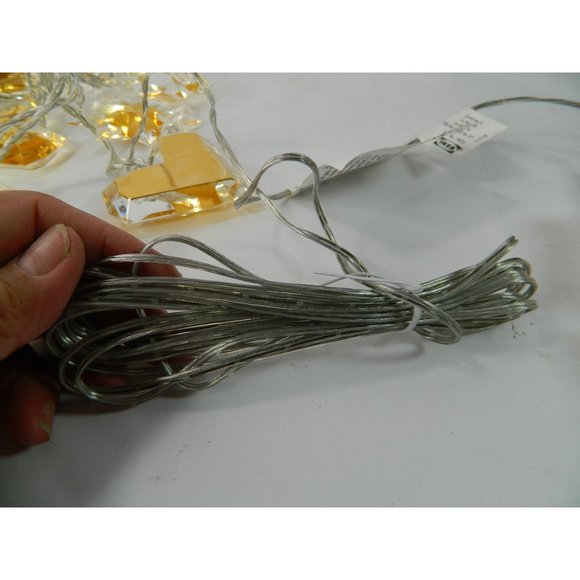 Ikea Lights String Amber Gold 10ft Hearts, Diamonds, Snowflakes, Circles Lucite - Picture 8 of 16